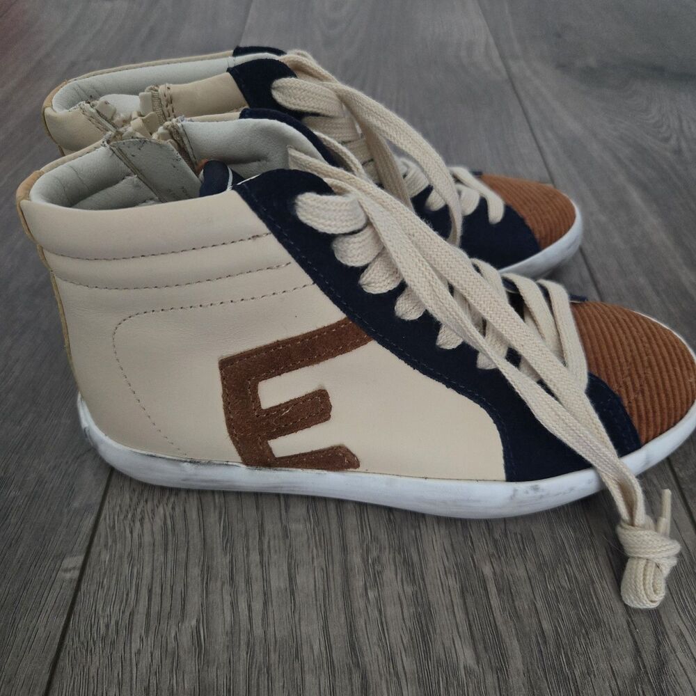 Sam Edelman Avon Kids High Top Sneakers 12 Corduroy Suede Leather Zip Shoes Boho